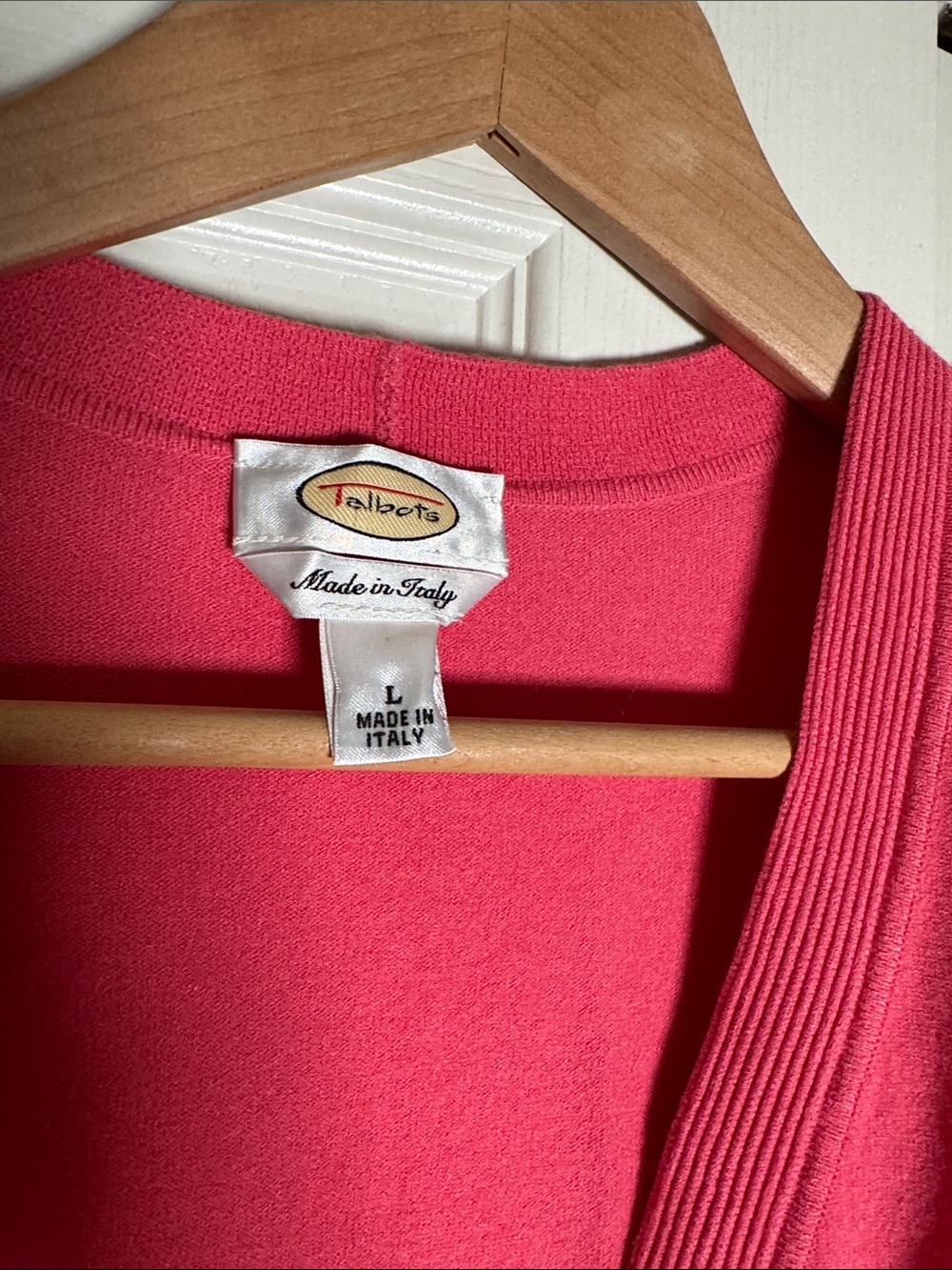 Talbots Pink Open-Front Cardigan - Picture 2 of 5